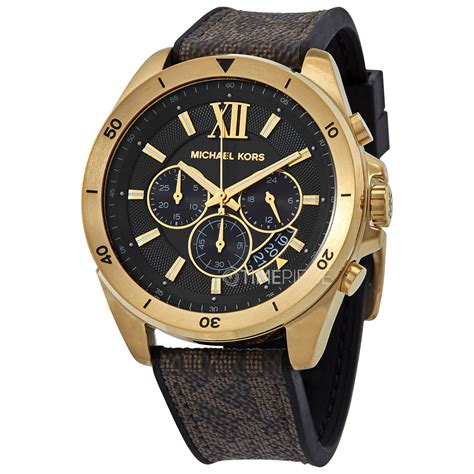 michael michael kors men's breken chronograph leather strap watch|Michael Kors Brecken Men's Watch, Stainless Steel Chronograph .